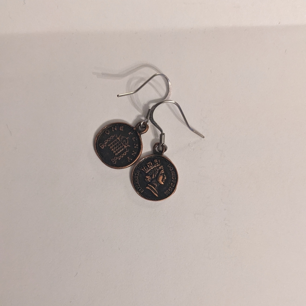 Copper Coin Earrings